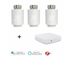 Slimme Zigbee Radiatorknop | Radiatorknop | App bediening | M30x1.5mm ventiel | Temperatuurregeling per kamer | Tuya Smart Life | Zigbee 3.0 | Wit
