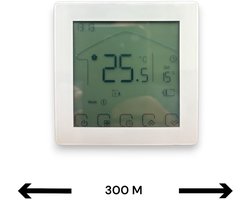 Smart WiFi Draadloze Thermostaat | Touchscreen | App bediening | Inbouwmontage | Programmeerbaar | Tuya Smart Life | Google Home en Alexa | Wit