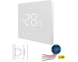 Smart WiFi Inbouw Thermostaat | Touchscreen | CV en Boiler | App en Spraak | Energiezuinig ontwerp | Smartlife | Tuya | Alexa | Google Home | Display