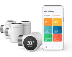 tado° Slimme Radiatorknop X – Uitbreidingset 4 Stuks – Slimme Thermostaatknop – Werkt met Google Home, Alexa & Apple HomeKit - Draadloos