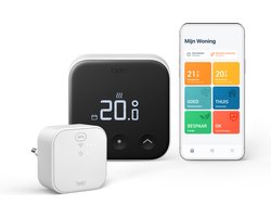tado° Slimme Thermostaat X - Starterskit - Smart Thermostaat - incl. Matter Bridge - werkt met Google Home, Alexa & Apple Homekit - Bedrade variant - Zwart/Wit