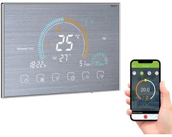 TechU™ Smart Thermostaat Relax – Zilver – Alleen voor CV-ketel – App & Wifi – Google Assistant & Amazon Alexa