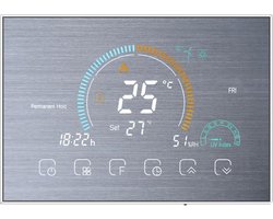 TechU™ Smart Thermostaat Relax – Zilver – Alleen voor Elektrische Vloerverwarming – App & Wifi – Google Assistant & Amazon Alexa