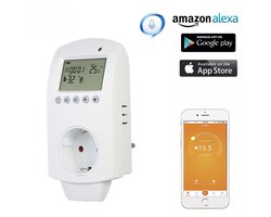 Thermostaat Stekker – WiFi Plugin – Stopcontact – Slimme Temperatuurregelaar – 16A – Werkt met Tuya, Alexa & Google Home - Energie besparen - Elektrische warmtebronnen