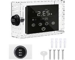 Thermostaatafdekking met slot - Wandgemonteerde acryl thermostaat Guard Box - Transparante thermostaat beschermhoes - Restaurants, school, AC-paneel