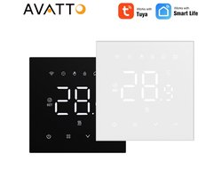 WiFi Smart Thermostaat Tuya - Geschikt voor Vloerverwarming - Elektrische Verwarming - Werkt met Alexa & Google Home - Wit - Energiebesparend - Slimme Huisautomatisering