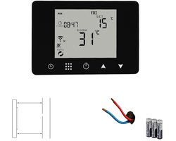 WiFi Smart Zigbee Opbouw Thermostaat | Touchscreen | Voor C.V.-Installatie | Programmeerbaar | Tuya App | Google Home en Alexa | Zwart | Smartlife