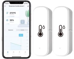 WiFi-temperatuur-vochtigheidssensor: Draadloze Temperatuur-vochtigheidsmonitor Met App-waarschuwing, Gratis Gegevensopslag