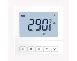 Wireless Thermostat for Gas Boiler, Room Thermostat Compatible with Boiler and Valve, Remote Control App/Voice Control, Programmable 7 Days, LCD Touch Screen with Backlight for