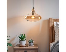 1-lichts hanglamp Trinidad met amber glas - variant 1