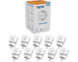 10x Slimme Stekker met Tijdschakelaar en Energiemeter - WiFi Smart Plug 16A - Google Home & Amazon Alexa - Gratis Smartlife App