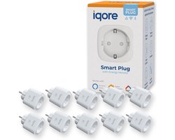 10x Slimme Stekker voor APPLE HOMEKIT- Geen hub vereist - MATTER ondersteuning - Tijdschakelaar en Energiemeter - Siri Google Home & Amazon Alexa - Gratis Smartlife App - 16A