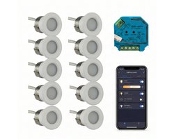 10x | Smart veranda inbouwspots wit | 1.5 Watt | Complete set | Zigbee | HUE Compatible | 3000K - Warm wit (830)