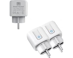 2-Pack Navid Slimme Stekker 16A – WiFi Smart Plugs met Energiemeter – Compatibel met Google Home & Alexa – iOS & Android