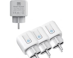 3-Pack Navid Slimme Stekker 16A – WiFi Smart Plugs met Energiemeter – Compatibel met Google Home & Alexa – iOS & Android