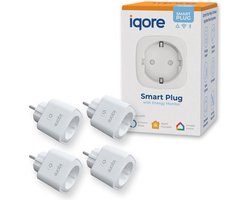 4x Slimme Stekker voor APPLE HOMEKIT- Geen hub vereist - MATTER ondersteuning - Tijdschakelaar en Energiemeter - Siri Google Home & Amazon Alexa - Gratis Smartlife App - 16A