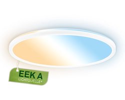 BRILONER Tava A – LED Plafondlamp – dimbaar plafonniere – energie-efficiëntieklasse A – met afstandsbediening – met CCT – wit – 50.000u levensduur – Ø42cm