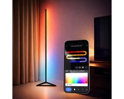 BUDDINGVE Slimme LED vloerlamp - staande hoeklamp sfeerverlichting - Dimbaar RGB+IC + warm licht - App en afstandsbediening WIFI en Bluetooth lamp