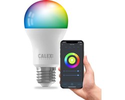 Calex Smart LED Lamp E27 - RGB + instelbaar wit licht - dimbaar - Wifi met Bluetooth Mesh gateway - app- en spraakbediening