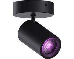 Calex Smart Plafondlamp - 1-Lichts - Slimme Opbouwspot - Rond - Zwart