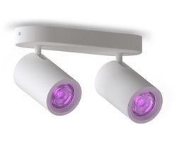 Calex Smart Plafondlamp - 2-Lichts - Slimme Opbouwspot - Ovaal - Wit