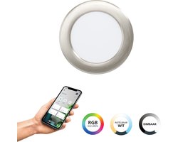 EGLO connect.z Fueva 6-Z Smart Inbouwspot - LED - Ø 12 cm - Chroom - Instelbaar RGB & wit licht - Dimbaar - Zigbee