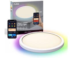 FlinQ Slimme LED Plafondlamp - Verlichting kinderkamer, slaapkamer, woonkamer - Plafond lamp verlichting - RGB Plafondlampen - Ceiling light - Plafoniere - RGB en Warm Wit Licht - Ø30cm
