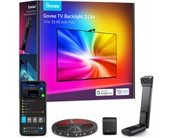 Govee TV Backlight 3 Lite 55–65 inch - tv led strip - RGBICW - app-bediening - Alexa/Google - Matter compatibel
