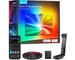Govee TV Backlight 3 Lite 75–85 inch - tv led strip - RGBICW - app-bediening - Alexa/Google - Matter compatibel