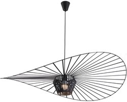 Hoedlamp - Zwart - 80 cm - Designlamp - Diamond - Klein - Hanglamp - Chapeau lamp - Vertigo lamp - Design lamp - Elastische linten - Taveo