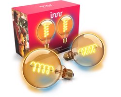 Innr E27 filament lamp - werkt met Philips Hue* - Zigbee - LED smart bulb - warmwit tot koelwit licht - Globe - slimme verlichting - dimbaar - 640 lumen - 2 pack