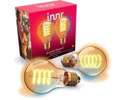 Innr E27 filament lamp - werkt met Philips Hue* - Zigbee - LED smart bulb - warmwit tot koelwit licht - slimme verlichting - dimbaar - 610 lumen - 2 pack
