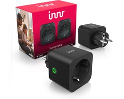 Innr slimme stekker - Zigbee - werkt met Philips Hue* & Google Home - smart plug met energiemeter - smartplug zwart - indoor - 2 stuks