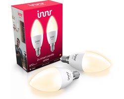 Innr smart E14 LED lamp - werkt met Philips Hue* - Zigbee bulb - warmwit licht - slimme kaarslamp - dimbaar - 470 lumen - 2 pack