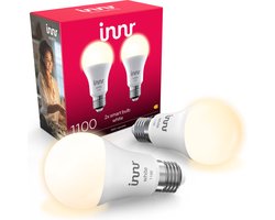 Innr smart E27 LED lamp - werkt met Philips Hue* - Zigbee bulb - warmwit licht - slimme lamp - dimbaar - 1150 lumen - 2 pack