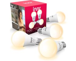 Innr smart E27 LED lamp - werkt met Philips Hue* - Zigbee bulb - warmwit licht - slimme lamp - dimbaar - 1150 lumen - 4 pack