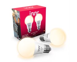 Innr smart E27 LED lamp - werkt met Philips Hue* - Zigbee bulb - warmwit licht - slimme lamp - dimbaar - 806 lumen - 2 pack