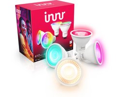 Innr smart GU10 lamp - Zigbee - werkt met Philips Hue - LED spot - wit en gekleurd licht - slimme lamp - ledlamp dimbaar - 410 lumen - 4 pack