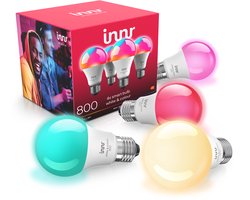 Innr Zigbee E27 LED lamp - werkt met Philips Hue* (bridge vereist) - smart bulb - wit en gekleurd licht - slimme lamp - dimbaar - 880 lumen - 4 pack