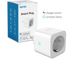 Iqonic Slimme Stekker - Smart Plug - Met Tijdschakelaar & Energiemeter - Werkt met Google Home - 16A - 1 Stuk