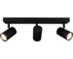 Ledvion - LED Plafondspot Dimbaar - GU10 - 3-lichts - Zwart - Rechthoek - Kantelbaar