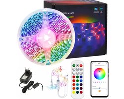 Lichtendirect-LED Strip - 30 meter - RGB verlichting - dimbaar - met afstandsbediening- Bluetooth - zelfklevend-Led light strip | Led lights | Led strips | Ledstrip