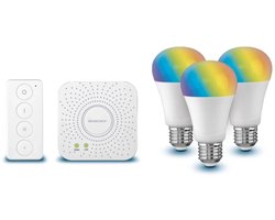 Livarno Home Starter Kit – Gateway & 3 Slimme LED Lampen – Zigbee Smart Home – E27 – RGB & Warm Wit