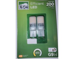 LSC® LED Lamp G9 - 2x G9 led lampen, insteek lampen G9 led 2.2 watt 200 lumen - LED G9 - 2.2W vervangt Jouw - 3000K warm wit licht 2.2W