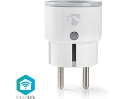 Nedis SmartLife Slimme Stekker - IP21 - Energiemeter - 2500 W - Randaarde stekker / Type F (CEE 7/7) - -10 - 40 °C - Android / IOS - Wit - 1 Stuks