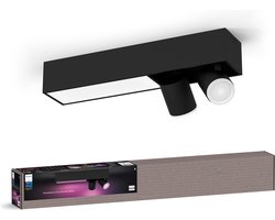 Philips Hue Centris opbouwspot - wit en gekleurd licht - 2-spots - zwart - rechthoekig