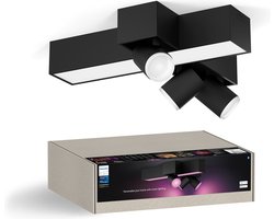 Philips Hue Centris opbouwspot - wit en gekleurd licht - 3-spots - zwart - kruisvorm