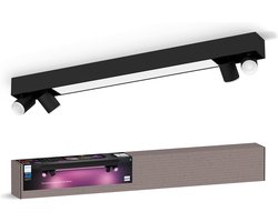 Philips Hue Centris opbouwspot - wit en gekleurd licht - 4-spots - zwart - rechthoekig