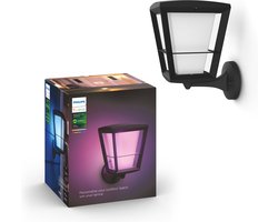 Philips Hue Econic muurlamp - wit en gekleurd licht - zwart - omhoog