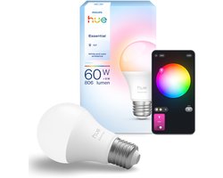 Philips Hue Essential Slimme A60 lamp, Wit en gekleurd licht